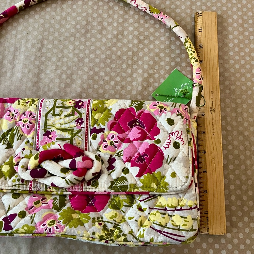 Vera Bradley Pink and Green Floral Quilted Shoulder Bag - Picture 5 of 6